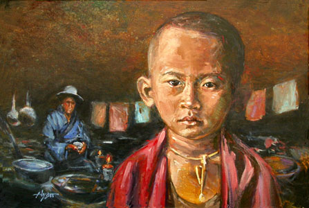 Child Monk and Mother