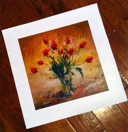 Print of painting of tulips