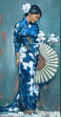 Fan with Flowers