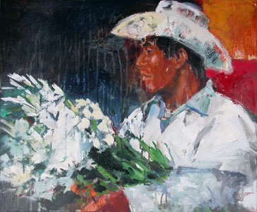 Flower Man by Hyatt Moore - Painter