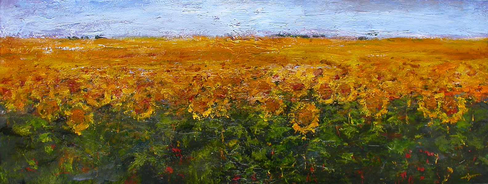 Sunflower Field By Hyatt Moore Painter